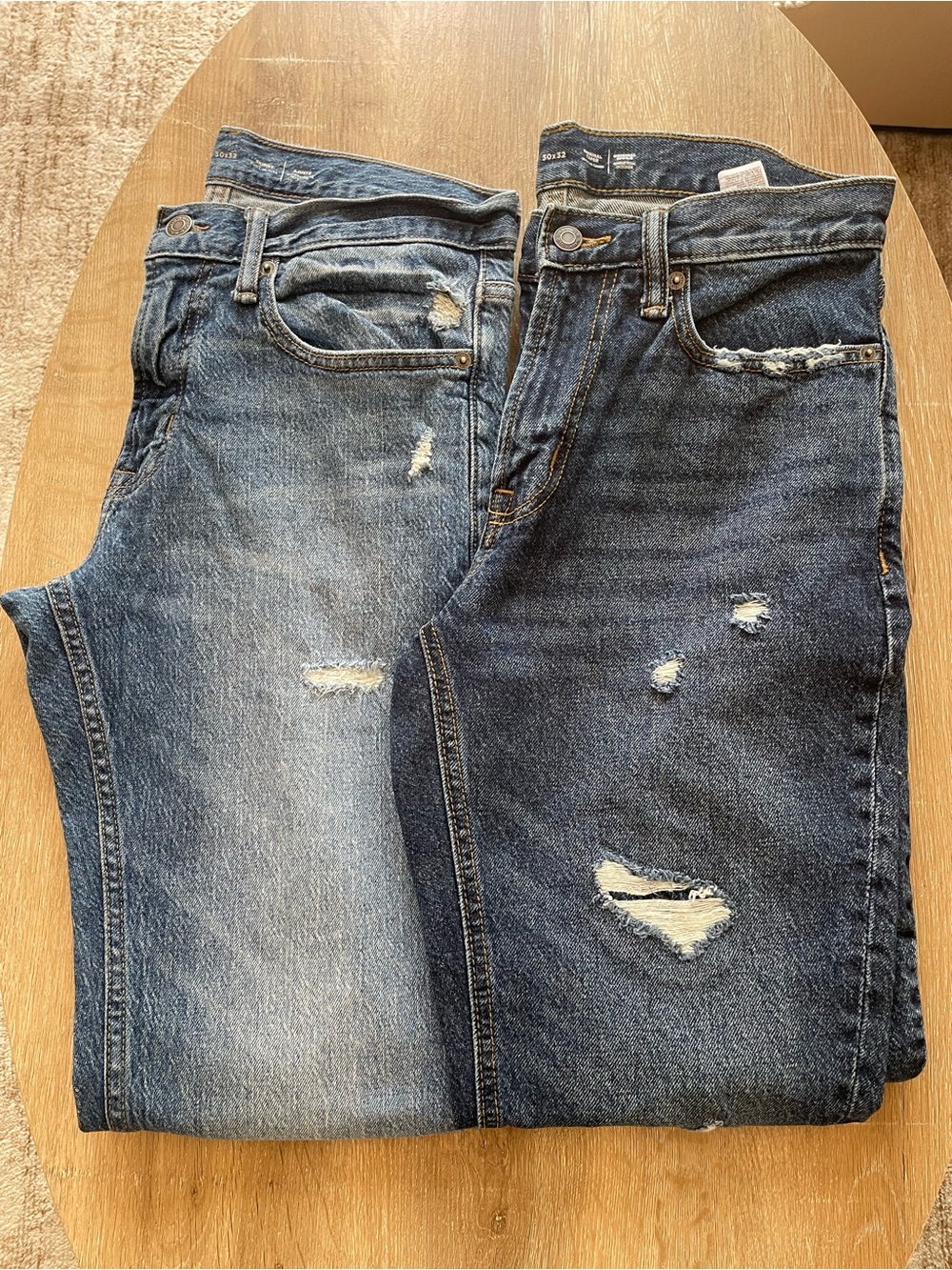 Men's Distressed Blue Denim Jeans skinny and taper